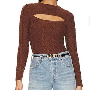 More To Come Brown Cable Knit sweater